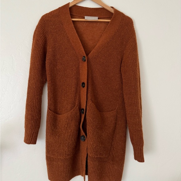 Everlane Orange Alpaca Oversized Cardigan XXS - Picture 2 of 5